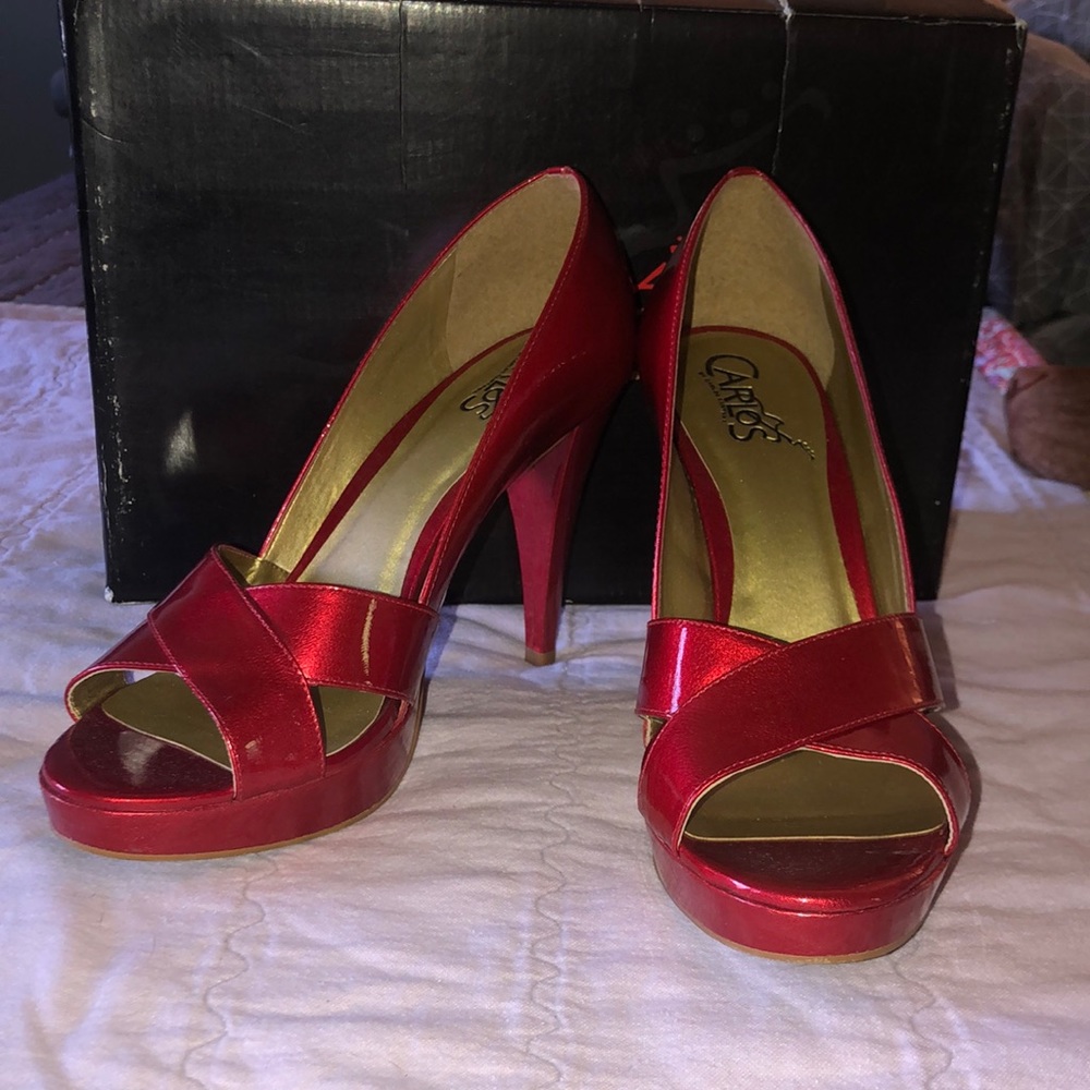 Ruby Red heels. 🔥